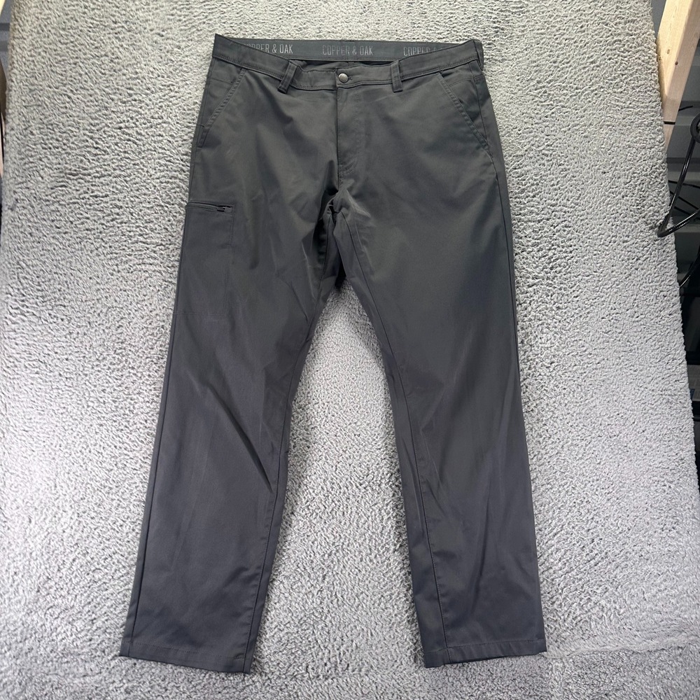Copper & Oak Tech Pant Mens 40x34 Gray Polyester Straight Cargo Utility Workwear